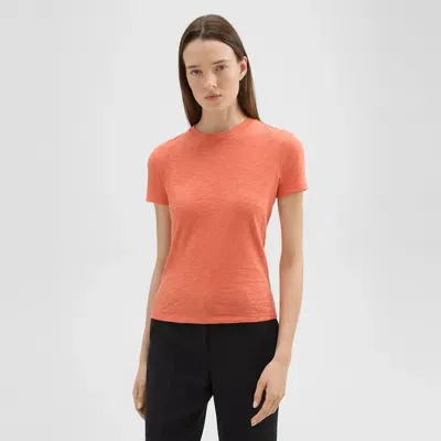 Theory Tiny Tee In Organic Slub Cotton In Bright Coral