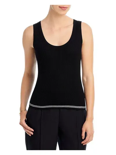 Theory Womens Ribbed Sleeveless Tank Top In Black