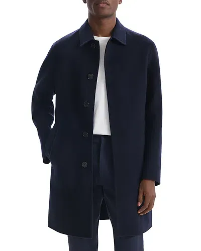 Theory Wool & Cashmere Double Faced Car Coat In Baltic