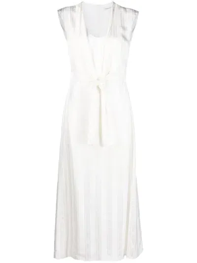 There Was One Knot-detail Sleeveless Midi Dress In White