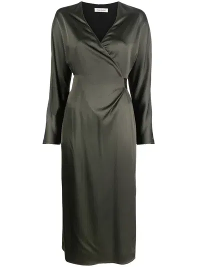 There Was One V-neck Tie-waist Wrap Dress In Green