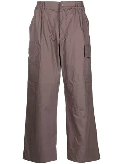 There Was One Wide-leg Cotton Cargo Trousers In Brown