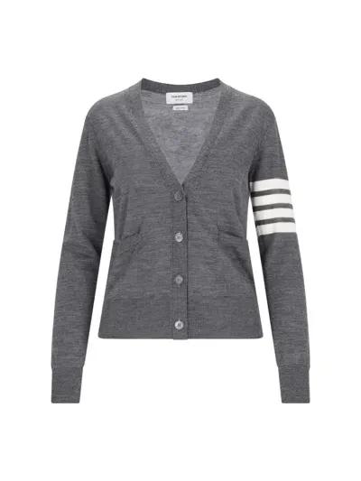 Thom Browne 4-bar Cardigan In Gray