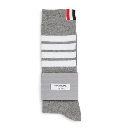 Thom Browne Kids' 4-bar Knee-high Socks In Gray