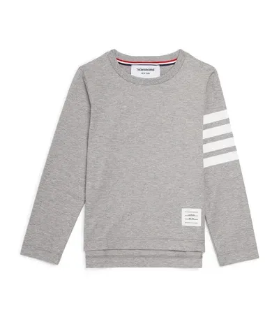 Thom Browne Kids' 4-bar Long-sleeve T-shirt In Grey