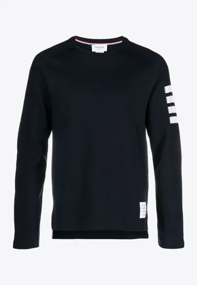 Thom Browne 4-bar Stripes Long-sleeved T-shirt In Blue