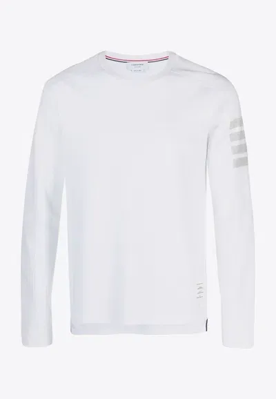 Thom Browne 4-bar Stripes Long-sleeved T-shirt In White