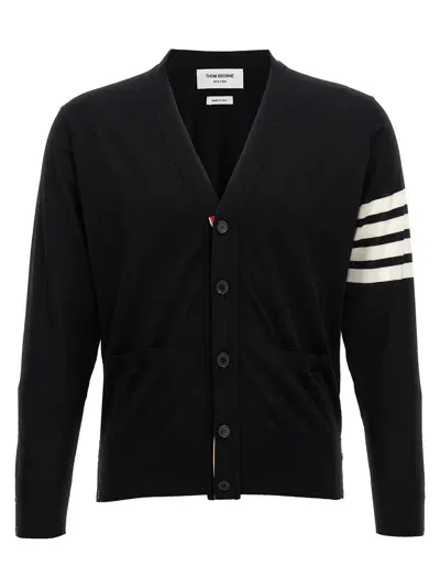 Thom Browne Merino Wool Cardigan In Black