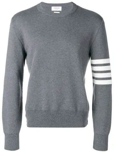 Thom Browne 4bar Cotton Sweater In Grey