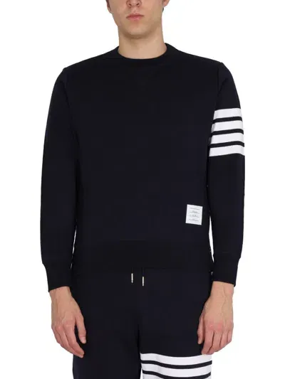 Thom Browne 4bar Stripe Inlay Sweatshirt In Blue