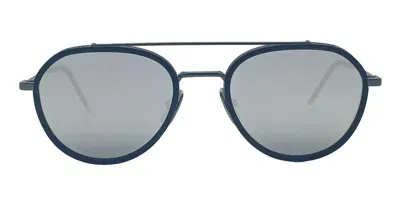 Thom Browne Aviator - Matte Black / Silver Sunglasses