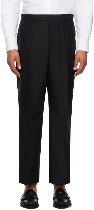 Thom Browne Black Backstrap Trousers In 001 Black