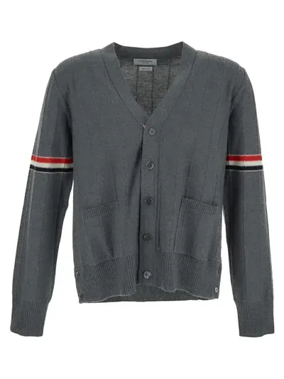 Thom Browne Classic Cardigan In Grey