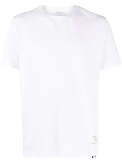 Thom Browne Classic Pique Striped T-shirt Clothing In White