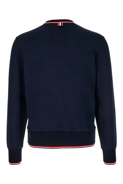 Thom Browne Cotton Crew-neck Sweatshirt In Blue