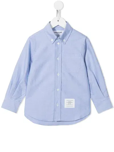 Thom Browne Cotton Oxford Shirt In Blue