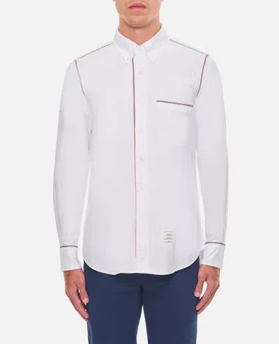 Thom Browne Straight Fit Cotton Shirt In White