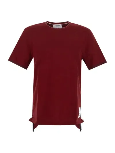 Thom Browne Cotton T-shirt In Burgundy