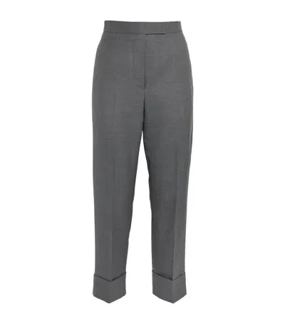 Thom Browne Cropped Tailored Trousers In Gray