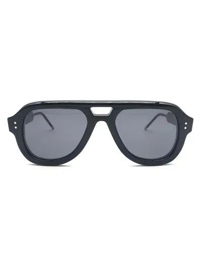 Thom Browne Eyewear Pilot Frame Sunglasses In Black