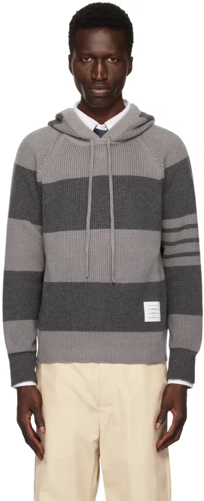 Thom Browne Gray 4-bar Hoodie In Grau