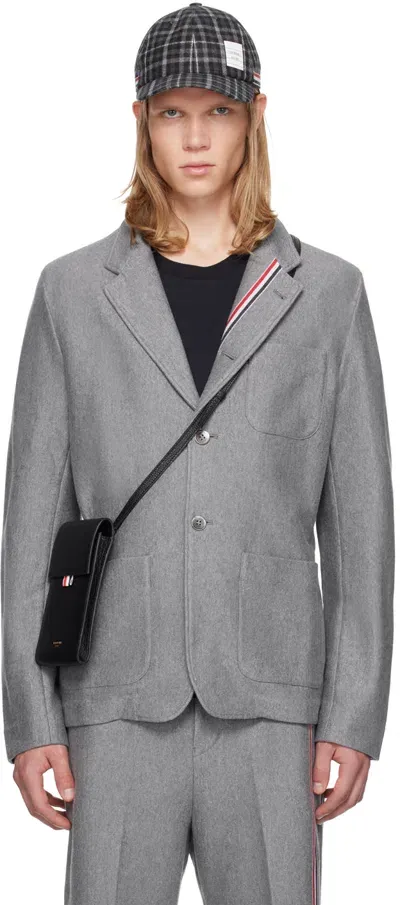 Thom Browne Gray Sack Blazer In 035 Med Grey