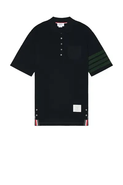 Thom Browne Knit Polo In Navy