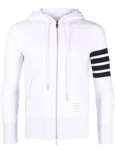 Thom Browne Hoodie Mit Streifen In White