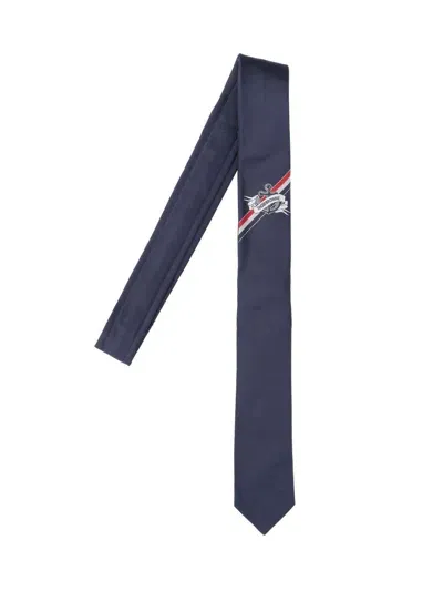 Thom Browne Logo Tie In Blue