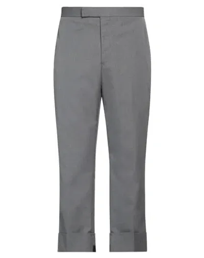 Thom Browne Tailored Cropped Twill Trousers In Grey