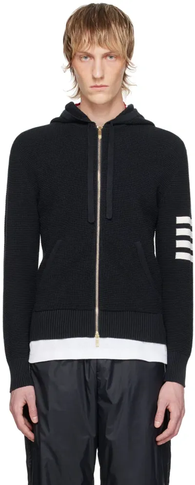 Thom Browne Navy 4-bar Hoodie In 415 Navy