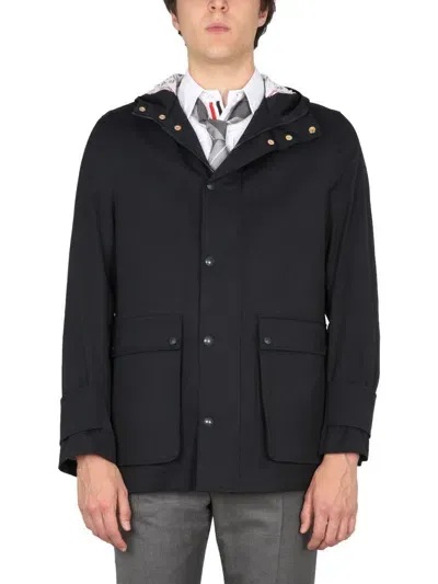 Thom Browne Nylon Parka. In Blue