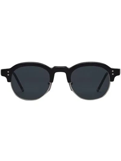 Thom Browne Oval-frame Sunglasses In Black