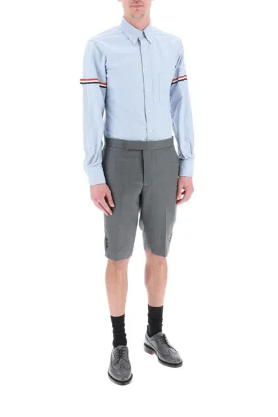 Thom Browne Oxford Button-down Shirt With Rwb Armbands In Blue