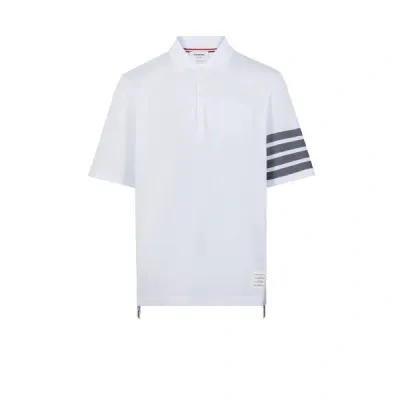 Thom Browne 4-bar Polo Shirt In White