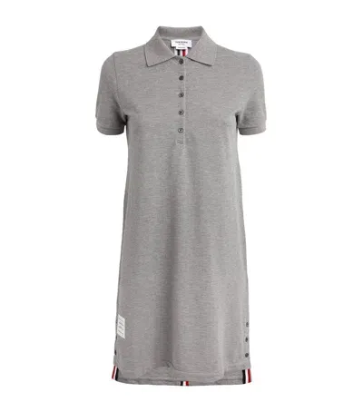 Thom Browne Polo Shirt Mini Dress In Gray