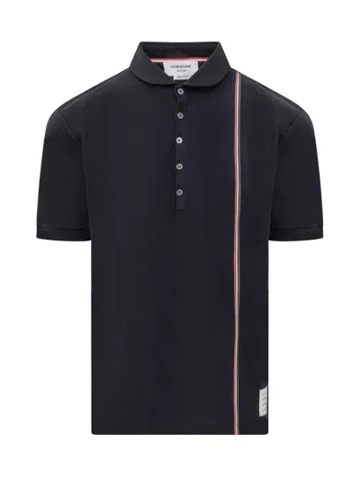 Thom Browne Polo Shirt With Rwb Logo In Blue