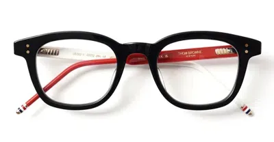 Thom Browne Rectangular - Shiny Navy / Red / White Rx Glasses In Navy Blue