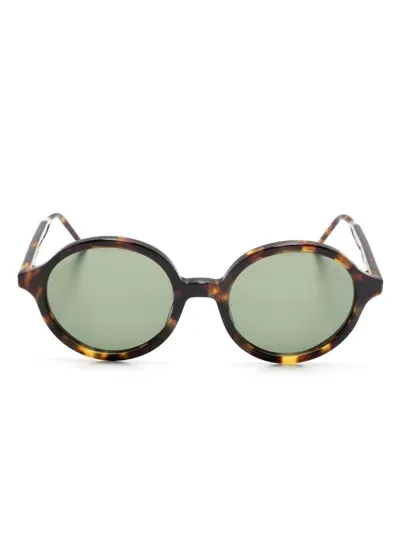 Thom Browne Sonnenbrille Mit Rundem Gestell In Braun