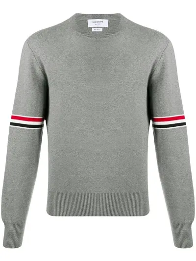 Thom Browne Rwb Cotton Sweater In Grey