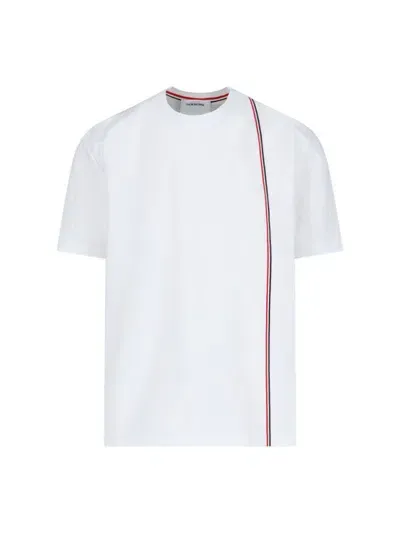 Thom Browne Tricolor Detail T-shirt In White