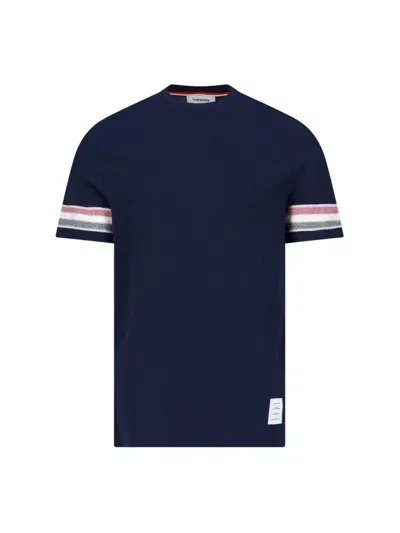 Thom Browne Textured T-shirt In Blue