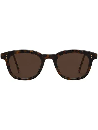 Thom Browne Tokyo Tortoise Rectangular Sunglasses In Brown