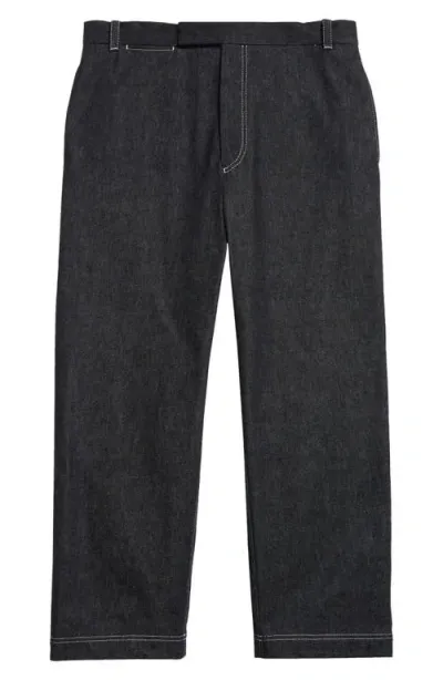 Thom Browne Unconstructed Straight Leg Jeans In Black