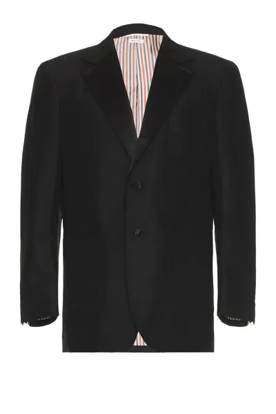 Thom Browne Unstructured Soft Shoulder Patch Blazer In Black