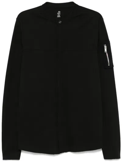 Thom Krom Button-up Sweatshirt In Black