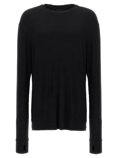 Thom Krom Embroidered Slash Detail Crewneck Sweatshirt In Black