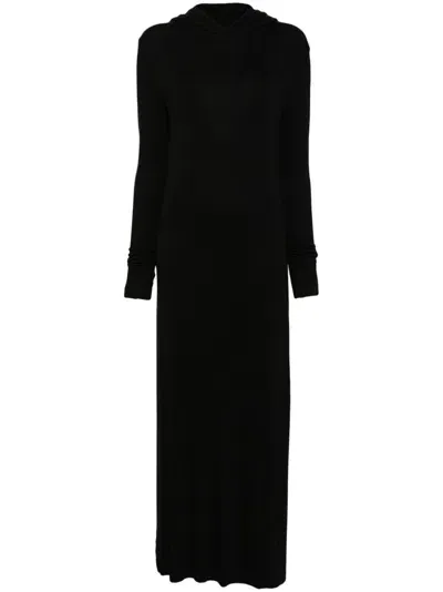 Thom Krom Hooded Maxi Dress In Black