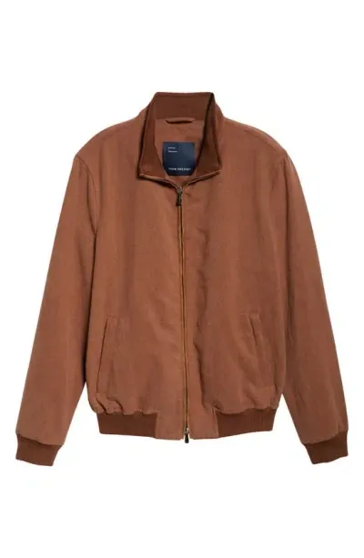 Thom Sweeney Linen Bomber Jacket In Copper