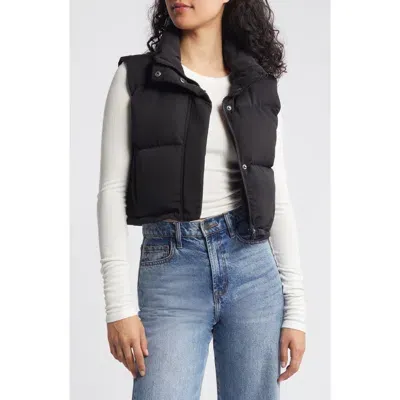 Thread & Supply Crop Puffer Vest In Black